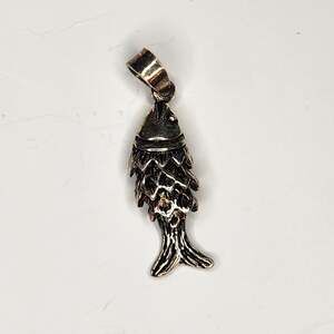 Vintage 925 Sterling Silver Articulated Movable Fish Pendant Charm